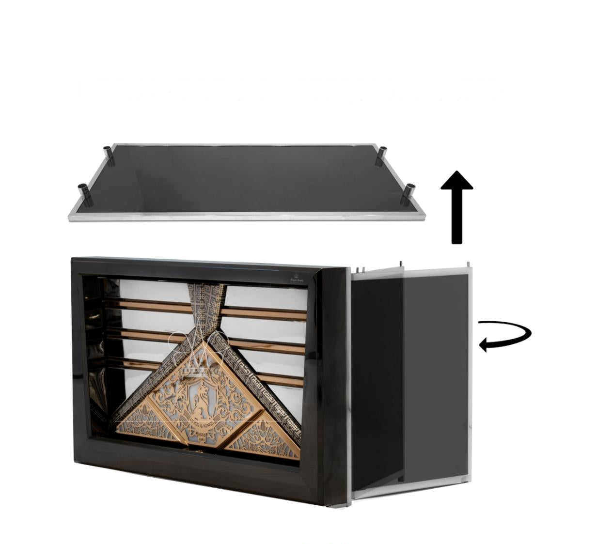 Black & Rose Gold Buffet Table