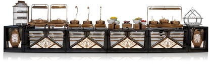Black & Rose Gold Buffet Table