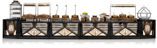 Black & Rose Gold Buffet Table