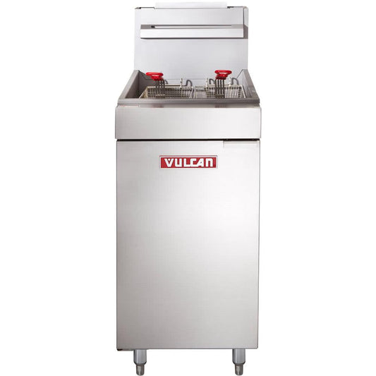 Vulcan LG400 45-50 lb. Natural Gas Floor Fryer – 120,000 Btu