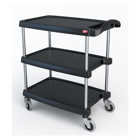 24" x 34" Black Utility 3-Tier Cart