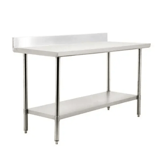 24″ x 30″ All Stainless Steel Table With 4″ Backsplash