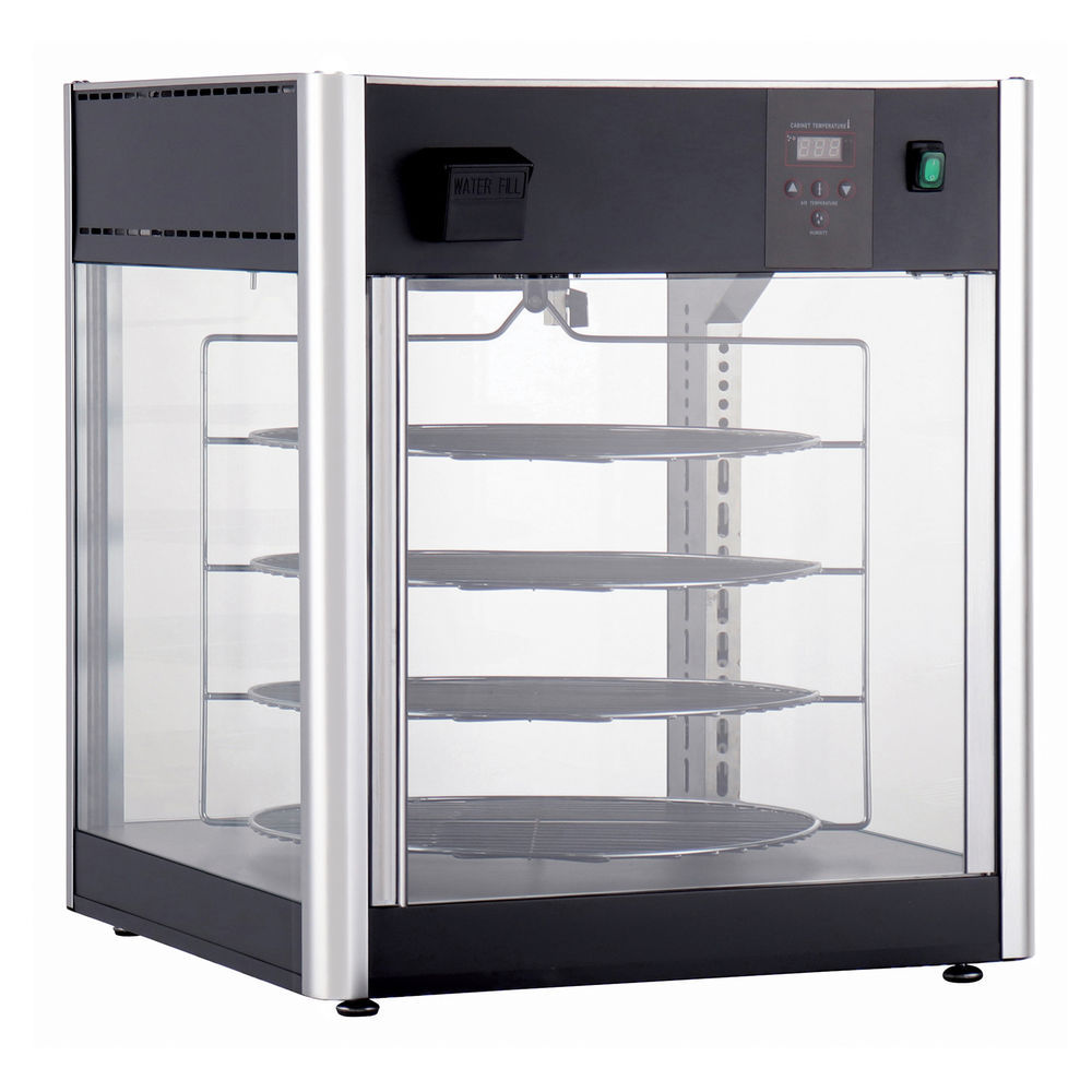 Winco 4-Tier 18” Revolving Pizza Display Warmer w/ Humidity